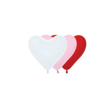 Sempertex - Hart ballon 15 cm - LOVE mix - 50 stuks